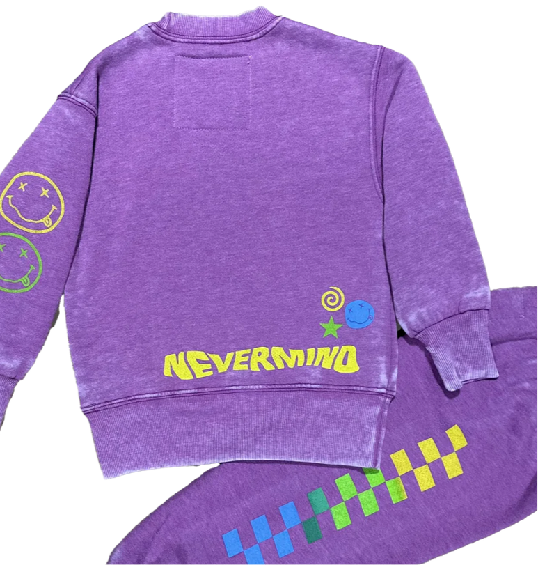 Nirvana purple never mind crewneck