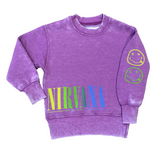 Nirvana purple never mind crewneck