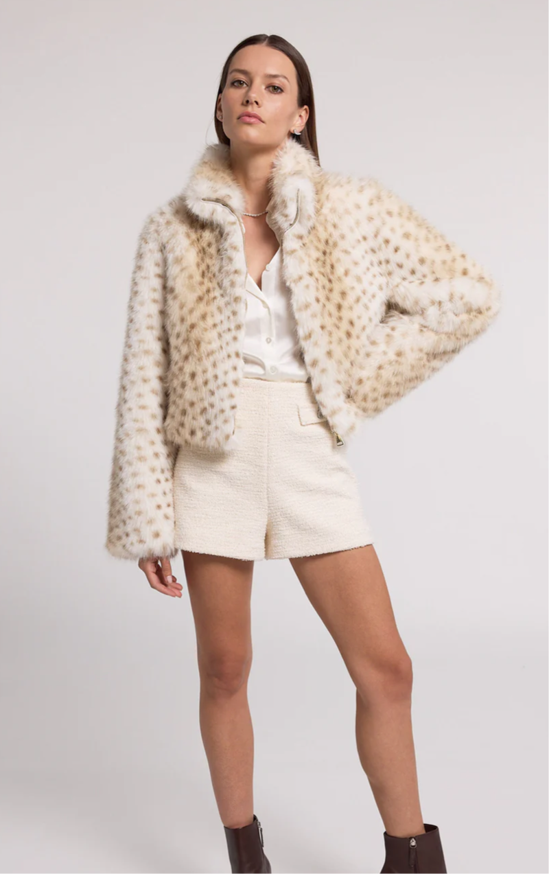 Georgina leopard faux fur jacket