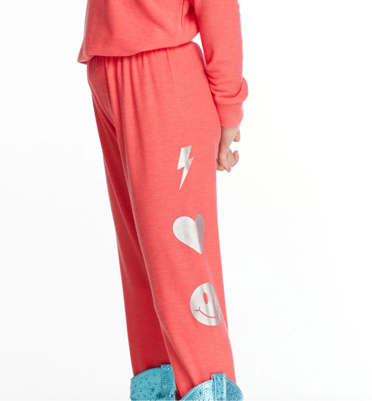 I love smiles girls cozy knit sweatpants