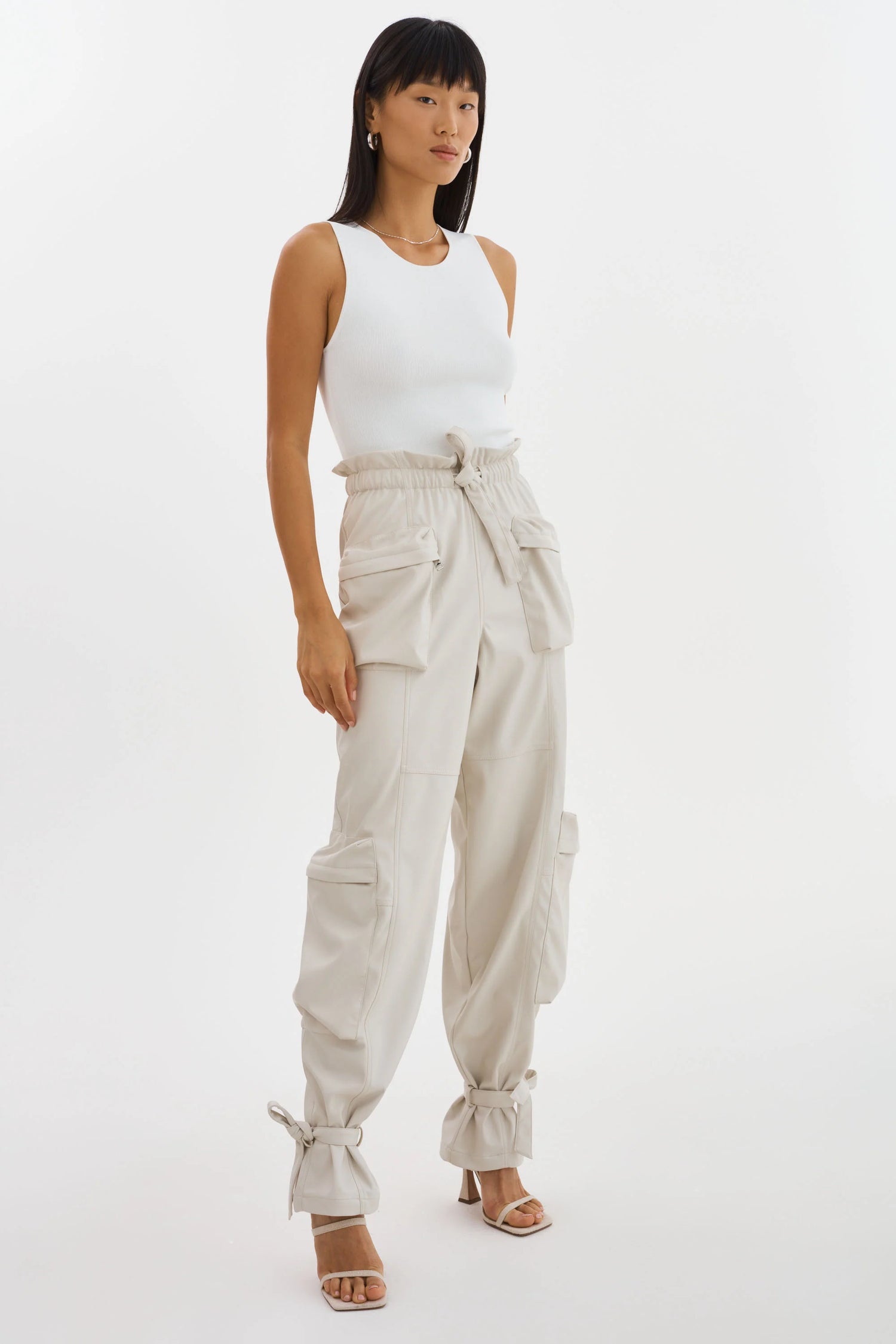 BRAXTON FAUX LEATHER CARGO PANTS