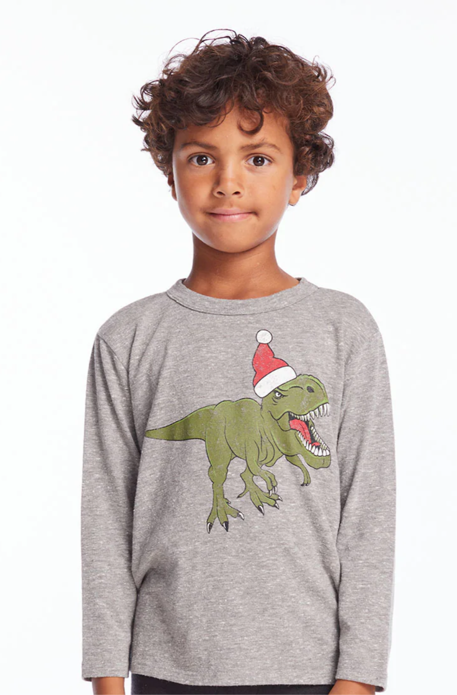 Dinosaur Santa boys long sleeve