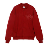 RED ROSES VELOUR VARSITY JACKET