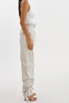 BRAXTON FAUX LEATHER CARGO PANTS - The Closet