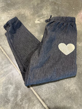 Cozii silver heart black pant - The Closet