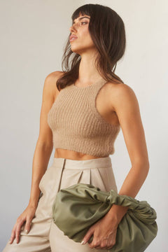 CT7482 - Eliza Cropped Halter Knit Top - The Closet