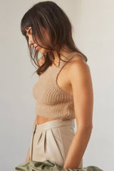 CT7482 - Eliza Cropped Halter Knit Top - The Closet