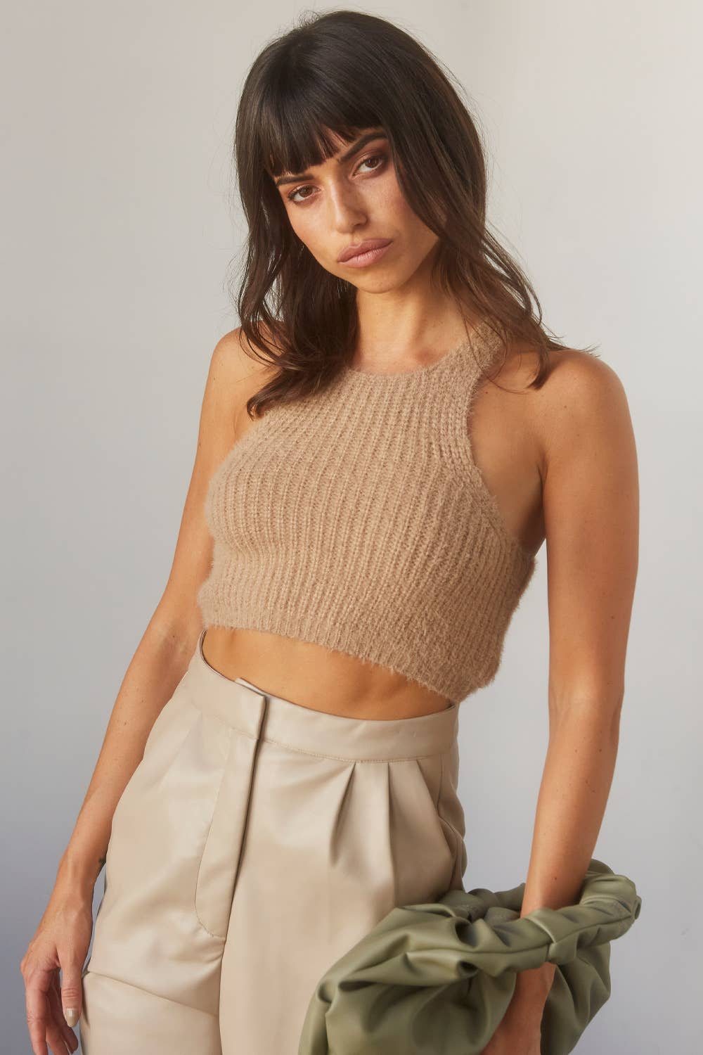 CT7482 - Eliza Cropped Halter Knit Top - The Closet