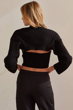 CT7517 - Harris Ribbed Knit Bolero Two Piece Set - The Closet