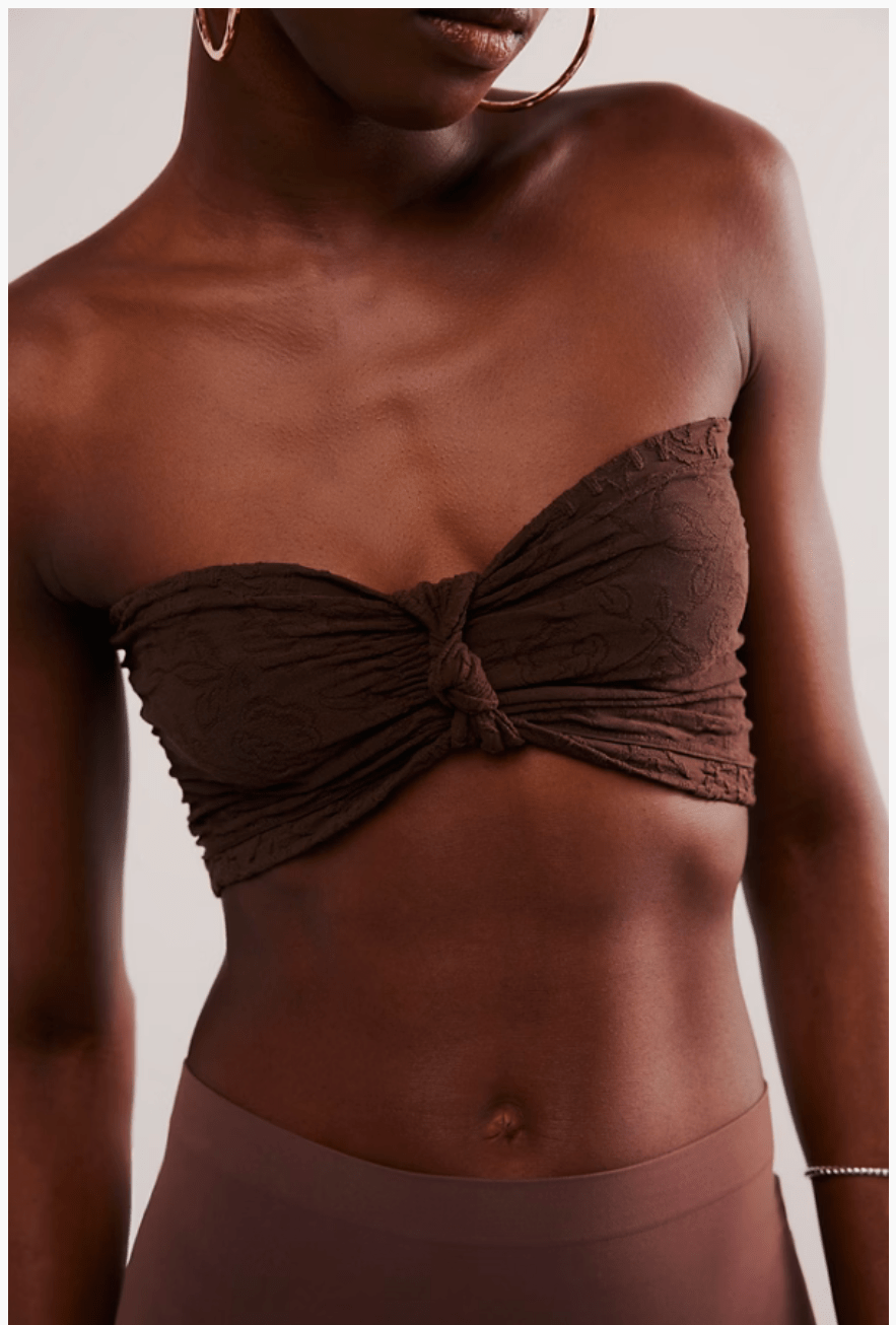 FLORAL FRILLS KNOTTED BANDEAU - The Closet