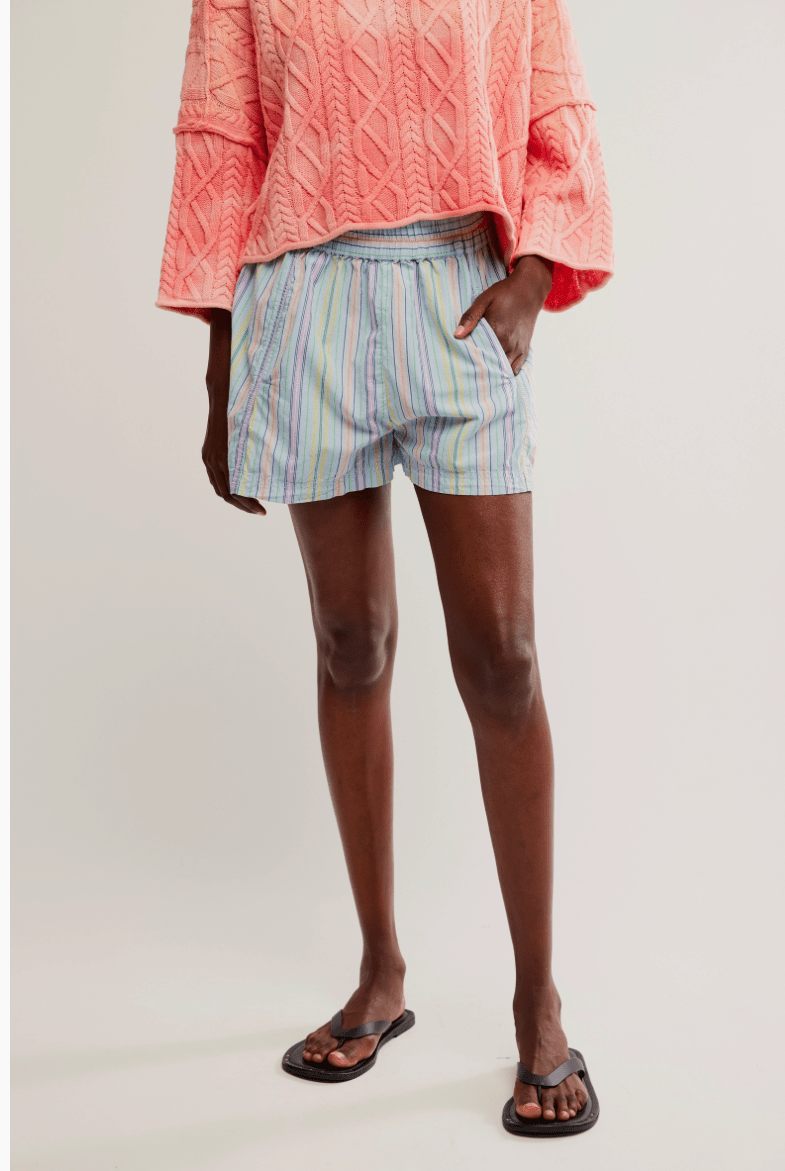 GET FREE STRIPED PULL ON SHORTS - The Closet