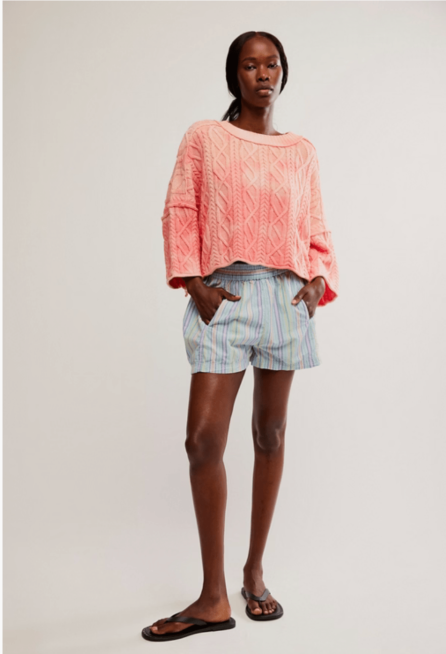 GET FREE STRIPED PULL ON SHORTS - The Closet