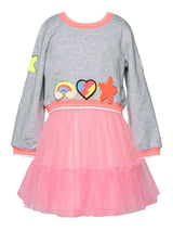 L/S TWOFER MESH DRESS W/ NEON PATCHES - The Closet