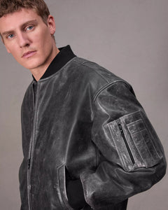 Manston Leather Bomber - The Closet