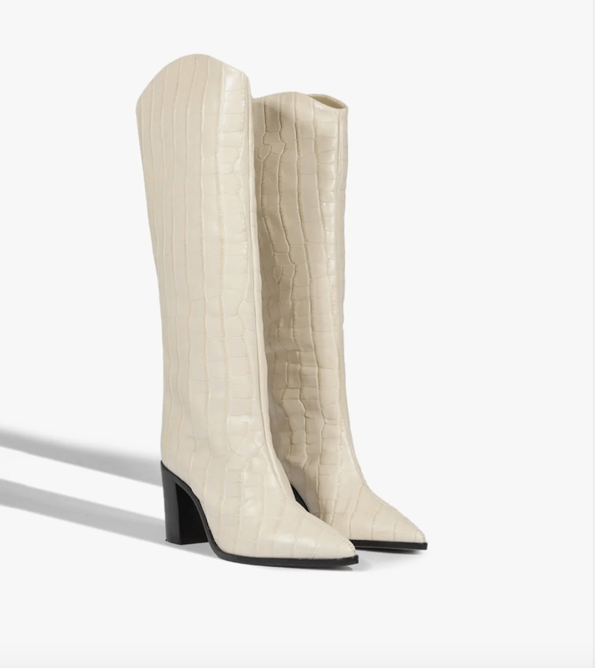 MARYANA BLOCK CROCODILE - EMBOSSED LEATHER BOOT - The Closet