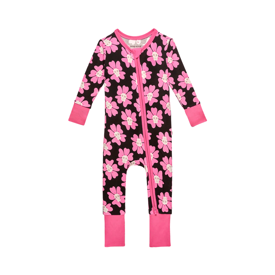 PINK AND BLACK SKULL TWO PIECE PAJAMA SET - The Closet