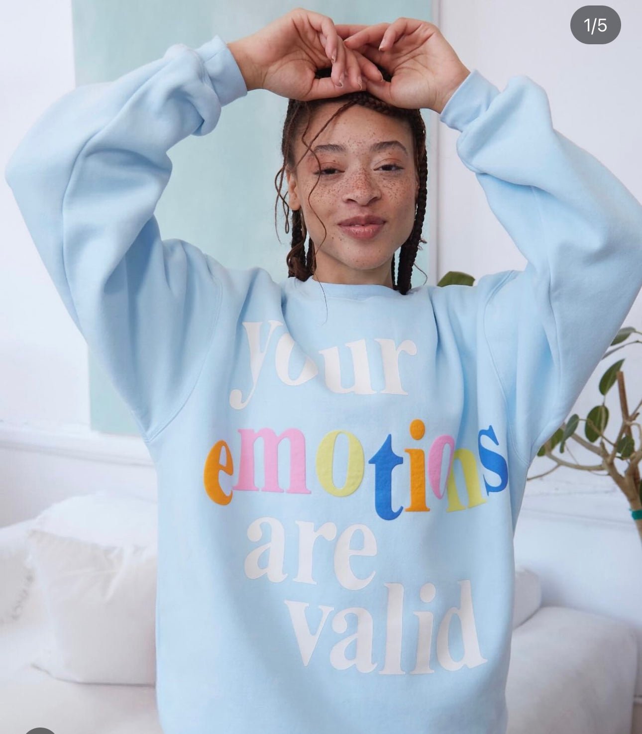 Your Emotions Are Valid Sky Blue Crewneck - The Closet