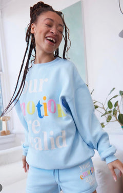 Your Emotions Are Valid Sky Blue Crewneck - The Closet